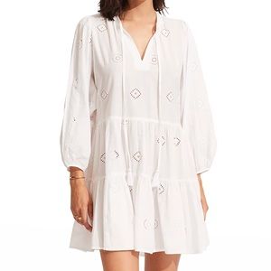 Embrodiered Mini A-Line Tunic Cover-Up